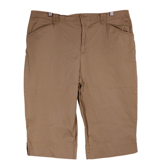 White Stag‎ Capris Womens 16 Average Tan Brown Slitted Stretch, Fits 36.5x15.75 - Picture 1 of 11
